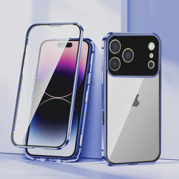 Magnetic Double-buckle HD Tempered Glass Phone Case, For iPhone 17 Pro Max, For iPhone 17 Pro