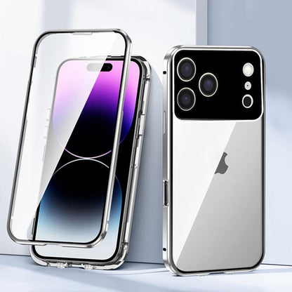 Magnetic Double-buckle HD Tempered Glass Phone Case, For iPhone 17 Pro Max, For iPhone 17 Pro