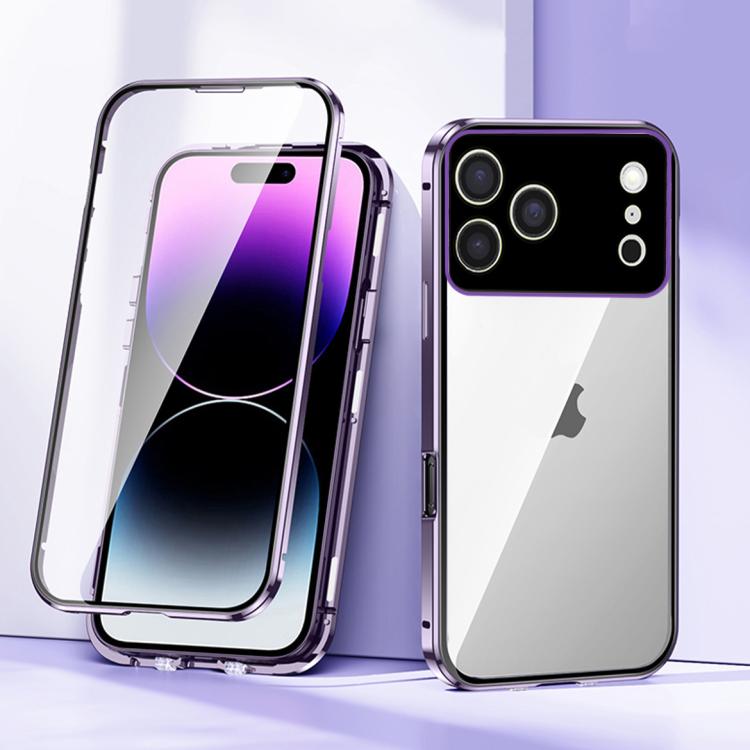 Magnetic Double-buckle HD Tempered Glass Phone Case, For iPhone 17 Pro Max, For iPhone 17 Pro