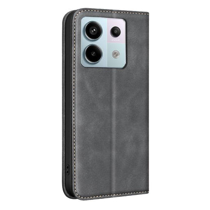 BINFEN COLOR Calfskin Texture Magnetic RFID Vegan Leather Phone Case, For Redmi Note 13 Pro 5G, For Xiaomi 13T / Redmi K60 Ultra, For Redmi Note 12 4G Global