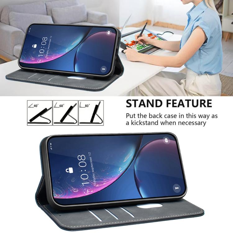 BINFEN COLOR Calfskin Texture Magnetic RFID Vegan Leather Phone Case, For Redmi Note 13 Pro 5G, For Xiaomi 13T / Redmi K60 Ultra, For Redmi Note 12 4G Global