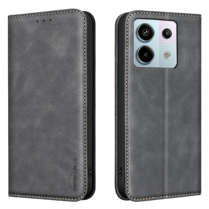 BINFEN COLOR Calfskin Texture Magnetic RFID Vegan Leather Phone Case, For Redmi Note 13 Pro 5G, For Xiaomi 13T / Redmi K60 Ultra, For Redmi Note 12 4G Global
