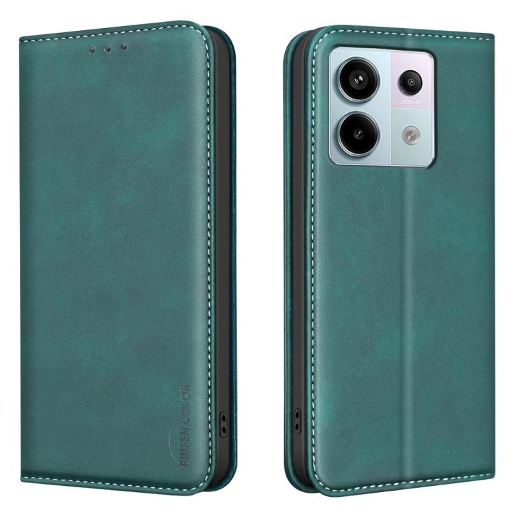 BINFEN COLOR Calfskin Texture Magnetic RFID Vegan Leather Phone Case, For Redmi Note 13 Pro 5G, For Xiaomi 13T / Redmi K60 Ultra, For Redmi Note 12 4G Global