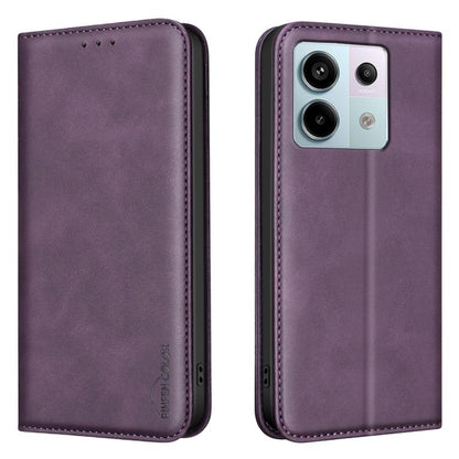 BINFEN COLOR Calfskin Texture Magnetic RFID Vegan Leather Phone Case, For Redmi Note 13 Pro 5G, For Xiaomi 13T / Redmi K60 Ultra, For Redmi Note 12 4G Global