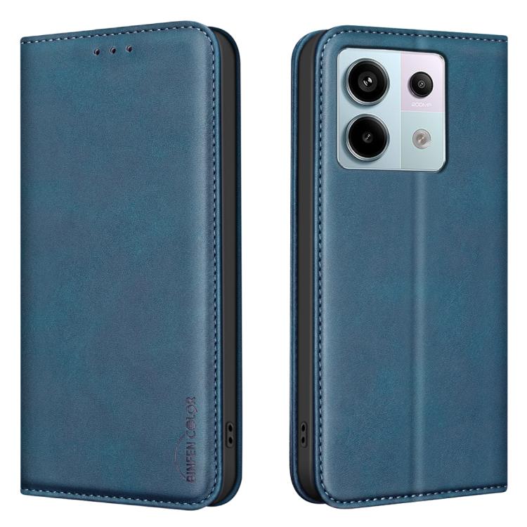BINFEN COLOR Calfskin Texture Magnetic RFID Vegan Leather Phone Case, For Redmi Note 13 Pro 5G, For Xiaomi 13T / Redmi K60 Ultra, For Redmi Note 12 4G Global