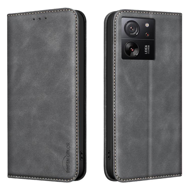 BINFEN COLOR Calfskin Texture Magnetic RFID Vegan Leather Phone Case, For Redmi Note 13 Pro 5G, For Xiaomi 13T / Redmi K60 Ultra, For Redmi Note 12 4G Global