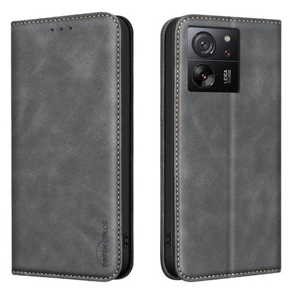 BINFEN COLOR Calfskin Texture Magnetic RFID Vegan Leather Phone Case, For Redmi Note 13 Pro 5G, For Xiaomi 13T / Redmi K60 Ultra, For Redmi Note 12 4G Global