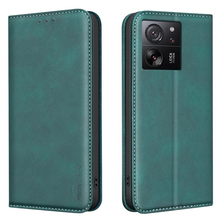 BINFEN COLOR Calfskin Texture Magnetic RFID Vegan Leather Phone Case, For Redmi Note 13 Pro 5G, For Xiaomi 13T / Redmi K60 Ultra, For Redmi Note 12 4G Global