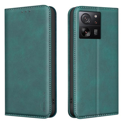 BINFEN COLOR Calfskin Texture Magnetic RFID Vegan Leather Phone Case, For Redmi Note 13 Pro 5G, For Xiaomi 13T / Redmi K60 Ultra, For Redmi Note 12 4G Global