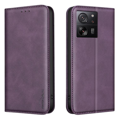 BINFEN COLOR Calfskin Texture Magnetic RFID Vegan Leather Phone Case, For Redmi Note 13 Pro 5G, For Xiaomi 13T / Redmi K60 Ultra, For Redmi Note 12 4G Global