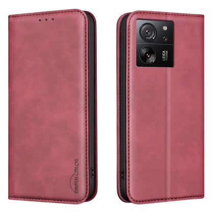 BINFEN COLOR Calfskin Texture Magnetic RFID Vegan Leather Phone Case, For Redmi Note 13 Pro 5G, For Xiaomi 13T / Redmi K60 Ultra, For Redmi Note 12 4G Global