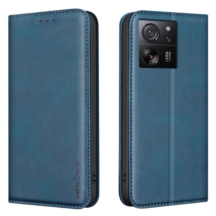 BINFEN COLOR Calfskin Texture Magnetic RFID Vegan Leather Phone Case, For Redmi Note 13 Pro 5G, For Xiaomi 13T / Redmi K60 Ultra, For Redmi Note 12 4G Global