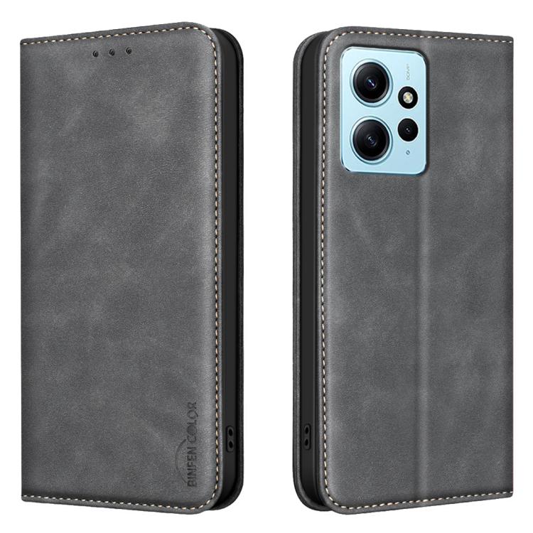BINFEN COLOR Calfskin Texture Magnetic RFID Vegan Leather Phone Case, For Redmi Note 13 Pro 5G, For Xiaomi 13T / Redmi K60 Ultra, For Redmi Note 12 4G Global