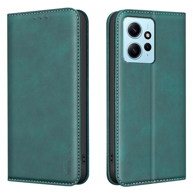 BINFEN COLOR Calfskin Texture Magnetic RFID Vegan Leather Phone Case, For Redmi Note 13 Pro 5G, For Xiaomi 13T / Redmi K60 Ultra, For Redmi Note 12 4G Global
