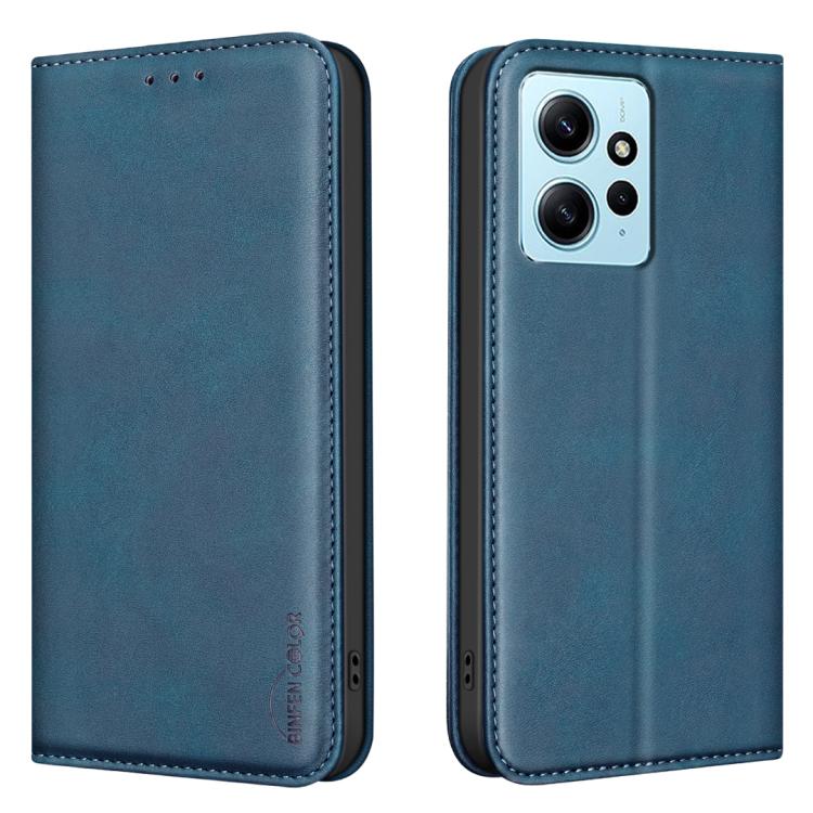 BINFEN COLOR Calfskin Texture Magnetic RFID Vegan Leather Phone Case, For Xiaomi 13T / Redmi K60 Ultra, For Redmi Note 12 4G Global