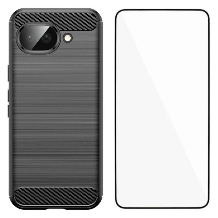 WANLONFENG Brushed Texture Shockproof TPU Phone Case with Screen Film, For Google Pixel 10a, For Google Pixel 10 Pro XL, For Google Pixel 10 Pro, For Google Pixel 10, For Google Pixel 9a, For Google Pixel 9 Pro XL, For Google Pixel 9 Pro               ...