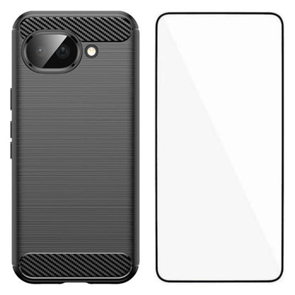 WANLONFENG Brushed Texture Shockproof TPU Phone Case with Screen Film, For Google Pixel 10a, For Google Pixel 10 Pro XL, For Google Pixel 10 Pro, For Google Pixel 10, For Google Pixel 9a, For Google Pixel 9 Pro XL, For Google Pixel 9 Pro               ...