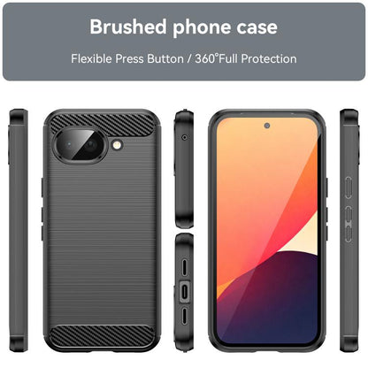 WANLONFENG Brushed Texture Shockproof TPU Phone Case with Screen Film, For Google Pixel 10a, For Google Pixel 10 Pro XL, For Google Pixel 10 Pro, For Google Pixel 10, For Google Pixel 9a, For Google Pixel 9 Pro XL, For Google Pixel 9 Pro               ...
