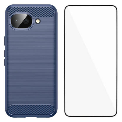 WANLONFENG Brushed Texture Shockproof TPU Phone Case with Screen Film, For Google Pixel 10a, For Google Pixel 10 Pro XL, For Google Pixel 10 Pro, For Google Pixel 10, For Google Pixel 9a, For Google Pixel 9 Pro XL, For Google Pixel 9 Pro               ...