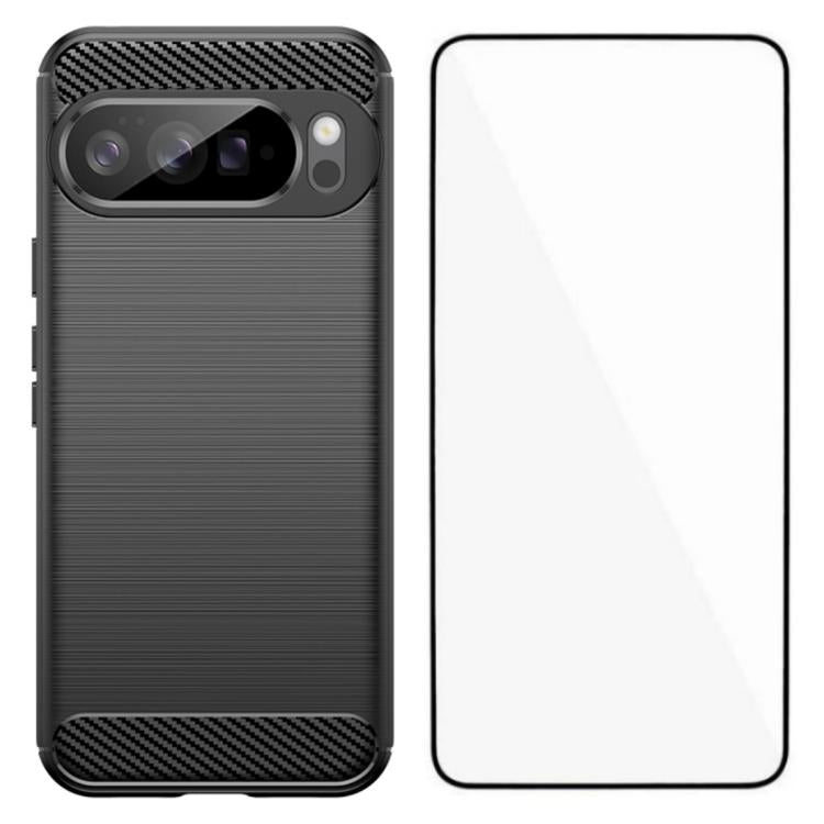 WANLONFENG Brushed Texture Shockproof TPU Phone Case with Screen Film, For Google Pixel 10a, For Google Pixel 10 Pro XL, For Google Pixel 10 Pro, For Google Pixel 10, For Google Pixel 9a, For Google Pixel 9 Pro XL, For Google Pixel 9 Pro               ...