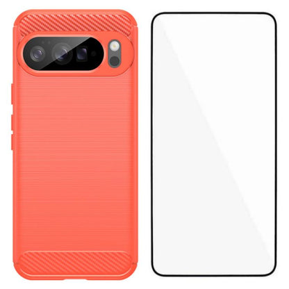 WANLONFENG Brushed Texture Shockproof TPU Phone Case with Screen Film, For Google Pixel 10a, For Google Pixel 10 Pro XL, For Google Pixel 10 Pro, For Google Pixel 10, For Google Pixel 9a, For Google Pixel 9 Pro XL, For Google Pixel 9 Pro               ...