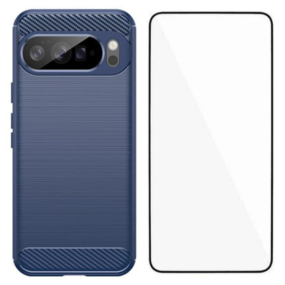 WANLONFENG Brushed Texture Shockproof TPU Phone Case with Screen Film, For Google Pixel 10a, For Google Pixel 10 Pro XL, For Google Pixel 10 Pro, For Google Pixel 10, For Google Pixel 9a, For Google Pixel 9 Pro XL, For Google Pixel 9 Pro               ...