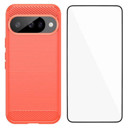 WANLONFENG Brushed Texture Shockproof TPU Phone Case with Screen Film, For Google Pixel 10a, For Google Pixel 10 Pro XL, For Google Pixel 10 Pro, For Google Pixel 10, For Google Pixel 9a, For Google Pixel 9 Pro XL, For Google Pixel 9 Pro               ...