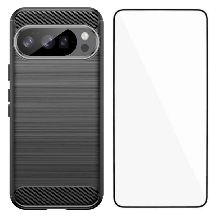 WANLONFENG Brushed Texture Shockproof TPU Phone Case with Screen Film, For Google Pixel 10a, For Google Pixel 10 Pro XL, For Google Pixel 10 Pro, For Google Pixel 10, For Google Pixel 9a, For Google Pixel 9 Pro XL, For Google Pixel 9 Pro               ...