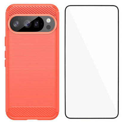 WANLONFENG Brushed Texture Shockproof TPU Phone Case with Screen Film, For Google Pixel 10a, For Google Pixel 10 Pro XL, For Google Pixel 10 Pro, For Google Pixel 10, For Google Pixel 9a, For Google Pixel 9 Pro XL, For Google Pixel 9 Pro               ...