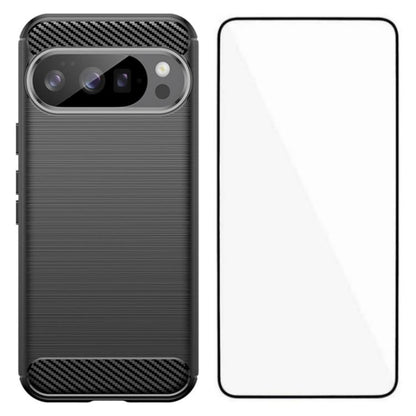 WANLONFENG Brushed Texture Shockproof TPU Phone Case with Screen Film, For Google Pixel 10a, For Google Pixel 10 Pro XL, For Google Pixel 10 Pro, For Google Pixel 10, For Google Pixel 9a, For Google Pixel 9 Pro XL, For Google Pixel 9 Pro               ...