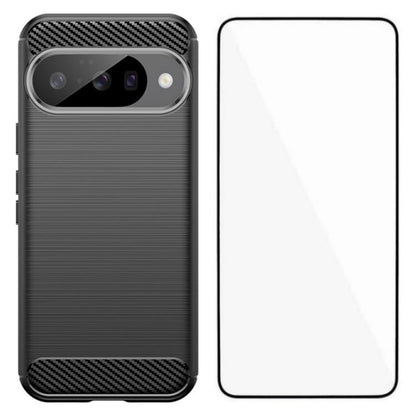 WANLONFENG Brushed Texture Shockproof TPU Phone Case with Screen Film, For Google Pixel 10a, For Google Pixel 10 Pro XL, For Google Pixel 10 Pro, For Google Pixel 10, For Google Pixel 9a, For Google Pixel 9 Pro XL, For Google Pixel 9 Pro               ...