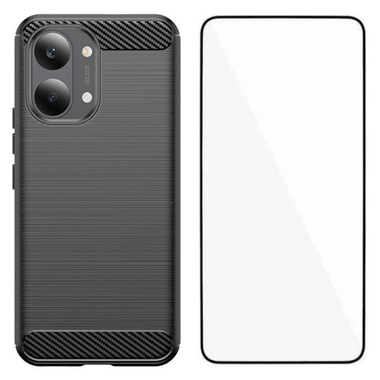 WANLONFENG Brushed Texture Shockproof TPU Phone Case with Screen Film, For Redmi Turbo 5 Max 5G, For Redmi Turbo 5 5G Global, For Redmi Note 15 5G Global 164mm, For Redmi K90 Pro Max / Poco F8 Ultra, For Redmi Note 15 4G Global 164mm