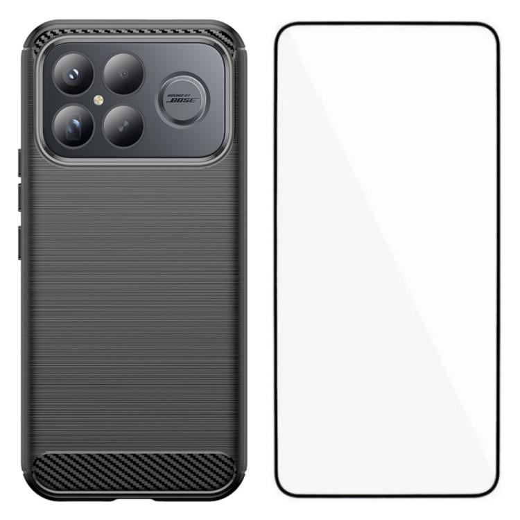 WANLONFENG Brushed Texture Shockproof TPU Phone Case with Screen Film, For Redmi Turbo 5 Max 5G, For Redmi Turbo 5 5G Global, For Redmi Note 15 5G Global 164mm, For Redmi K90 Pro Max / Poco F8 Ultra, For Redmi Note 15 4G Global 164mm                   ...