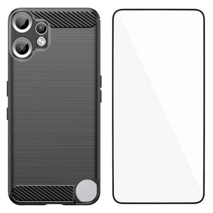 WANLONFENG Brushed Texture Shockproof TPU Phone Case with Screen Film, For Nothing Phone 4a Pro, For Nothing Phone 4a, For Nothing Phone 3, For Nothing CMF Phone 2 Pro, For Nothing Phone 3a, For Nothing Phone 3a Pro, For Nothing Phone 2a