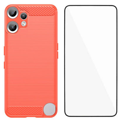 WANLONFENG Brushed Texture Shockproof TPU Phone Case with Screen Film, For Nothing Phone 4a Pro, For Nothing Phone 4a, For Nothing Phone 3, For Nothing CMF Phone 2 Pro, For Nothing Phone 3a, For Nothing Phone 3a Pro, For Nothing Phone 2a