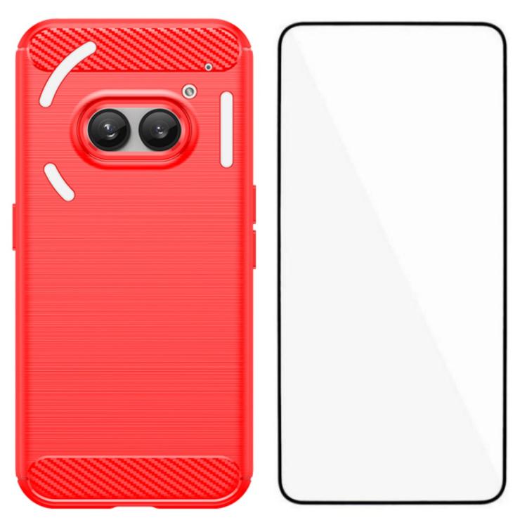 WANLONFENG Brushed Texture Shockproof TPU Phone Case with Screen Film, For Nothing Phone 4a Pro, For Nothing Phone 4a, For Nothing Phone 3, For Nothing CMF Phone 2 Pro, For Nothing Phone 3a, For Nothing Phone 3a Pro, For Nothing Phone 2a