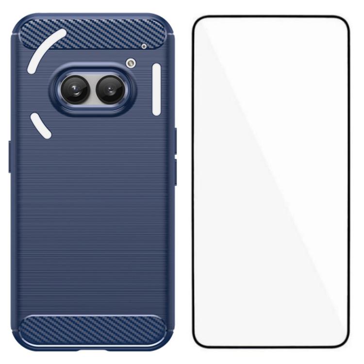 WANLONFENG Brushed Texture Shockproof TPU Phone Case with Screen Film, For Nothing Phone 4a Pro, For Nothing Phone 4a, For Nothing Phone 3, For Nothing CMF Phone 2 Pro, For Nothing Phone 3a, For Nothing Phone 3a Pro, For Nothing Phone 2a