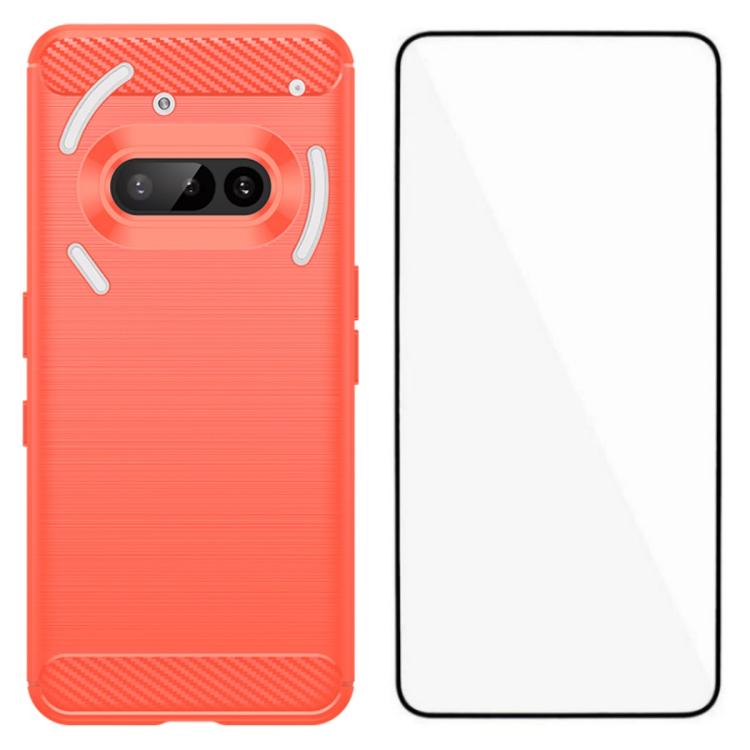 WANLONFENG Brushed Texture Shockproof TPU Phone Case with Screen Film, For Nothing Phone 4a Pro, For Nothing Phone 4a, For Nothing Phone 3, For Nothing CMF Phone 2 Pro, For Nothing Phone 3a, For Nothing Phone 3a Pro, For Nothing Phone 2a