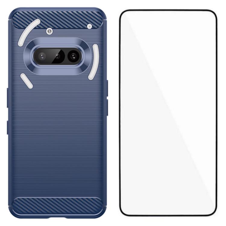 WANLONFENG Brushed Texture Shockproof TPU Phone Case with Screen Film, For Nothing Phone 4a Pro, For Nothing Phone 4a, For Nothing Phone 3, For Nothing CMF Phone 2 Pro, For Nothing Phone 3a, For Nothing Phone 3a Pro, For Nothing Phone 2a