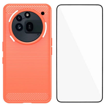 WANLONFENG Brushed Texture Shockproof TPU Phone Case with Screen Film, For Nothing Phone 4a Pro, For Nothing Phone 4a, For Nothing Phone 3, For Nothing CMF Phone 2 Pro, For Nothing Phone 3a, For Nothing Phone 3a Pro, For Nothing Phone 2a