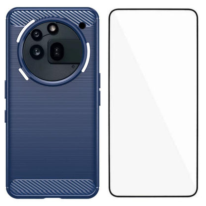 WANLONFENG Brushed Texture Shockproof TPU Phone Case with Screen Film, For Nothing Phone 4a Pro, For Nothing Phone 4a, For Nothing Phone 3, For Nothing CMF Phone 2 Pro, For Nothing Phone 3a, For Nothing Phone 3a Pro, For Nothing Phone 2a