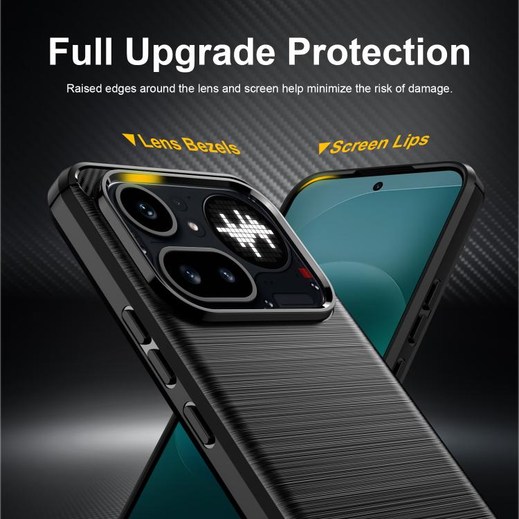 WANLONFENG Brushed Texture Shockproof TPU Phone Case with Screen Film, For Nothing Phone 4a Pro, For Nothing Phone 4a, For Nothing Phone 3, For Nothing CMF Phone 2 Pro, For Nothing Phone 3a, For Nothing Phone 3a Pro, For Nothing Phone 2a