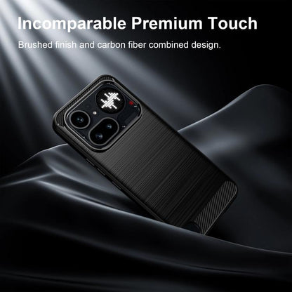 WANLONFENG Brushed Texture Shockproof TPU Phone Case with Screen Film, For Nothing Phone 4a Pro, For Nothing Phone 4a, For Nothing Phone 3, For Nothing CMF Phone 2 Pro, For Nothing Phone 3a, For Nothing Phone 3a Pro, For Nothing Phone 2a