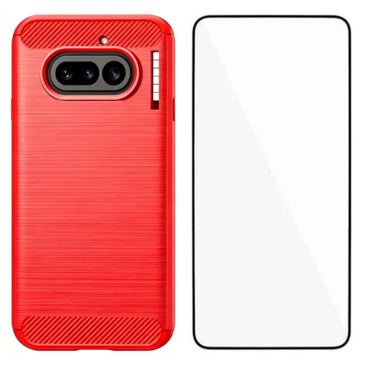 WANLONFENG Brushed Texture Shockproof TPU Phone Case with Screen Film, For Nothing Phone 4a Pro, For Nothing Phone 4a, For Nothing Phone 3, For Nothing CMF Phone 2 Pro, For Nothing Phone 3a, For Nothing Phone 3a Pro, For Nothing Phone 2a