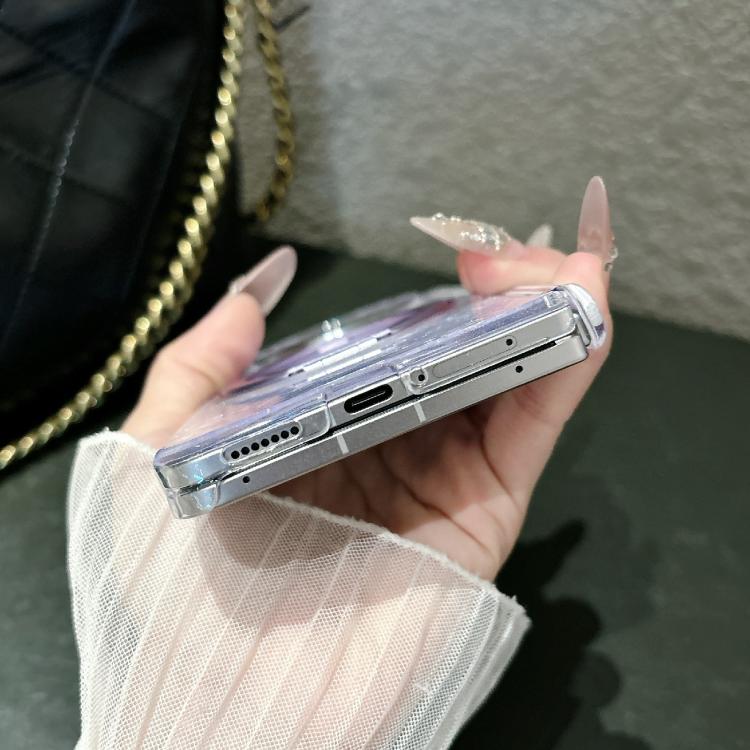 Gilded Shell Pattern Axial Magnetic Phone Case with 360 Holder, For OPPO Find N6 5G