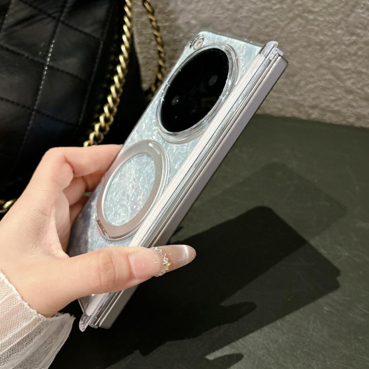 Gilded Shell Pattern Axial Magnetic Phone Case with 360 Holder, For OPPO Find N6 5G
