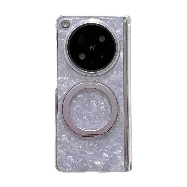 Gilded Shell Pattern Axial Magnetic Phone Case with 360 Holder, For OPPO Find N6 5G