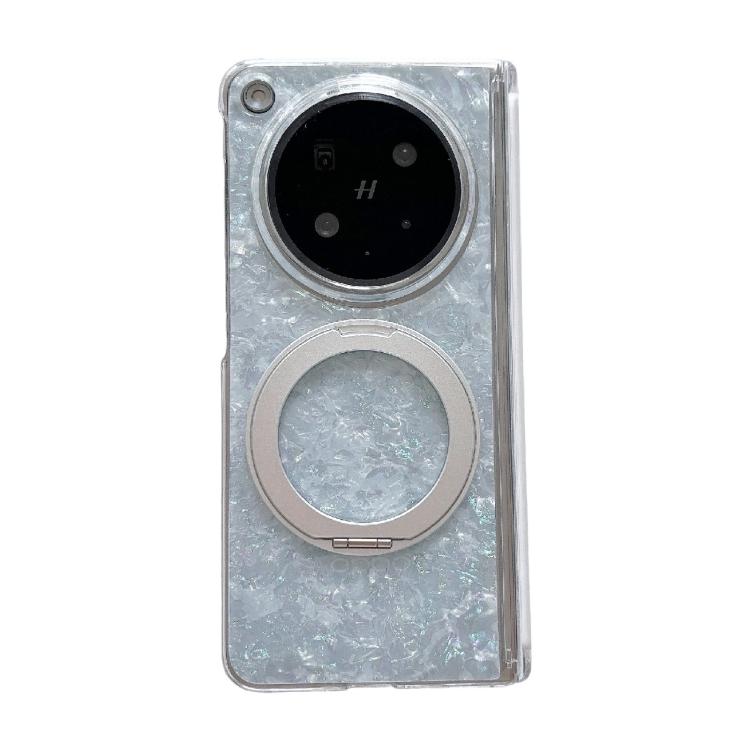 Gilded Shell Pattern Axial Magnetic Phone Case with 360 Holder, For OPPO Find N6 5G