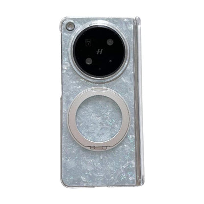 Gilded Shell Pattern Axial Magnetic Phone Case with 360 Holder, For OPPO Find N6 5G