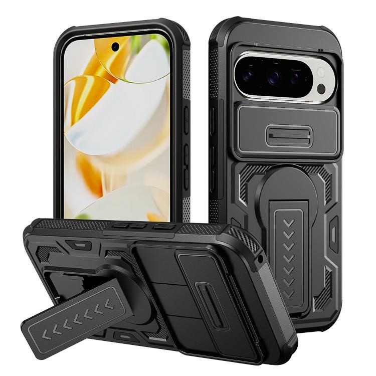 Slid Camera Shield Invisible Holder PC Hybrid TPU Phone Case, For Google Pixel 10 Pro XL, For Google Pixel 10 / 10 Pro / 9 / 9 Pro
